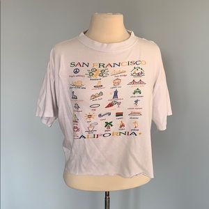 White Cropped Vintage 90's San Francisco Shirt